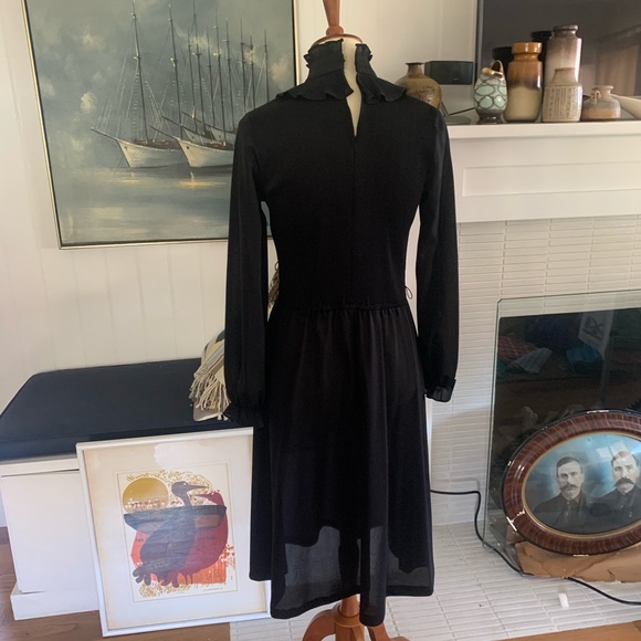 Vicky Vaughn Black Ruffled Neck Dress - Picture 11 of 14